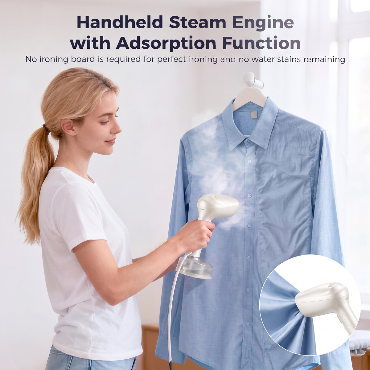 Venuezy Steamer for Clothes, Handheld Clothes Steamer, 1200W Strong Power Garment Steamer with 400ml Tank, Fast Heat-up, Portable Fabric Steam Iron Fabric Wrinkle Remover for Travel, Home