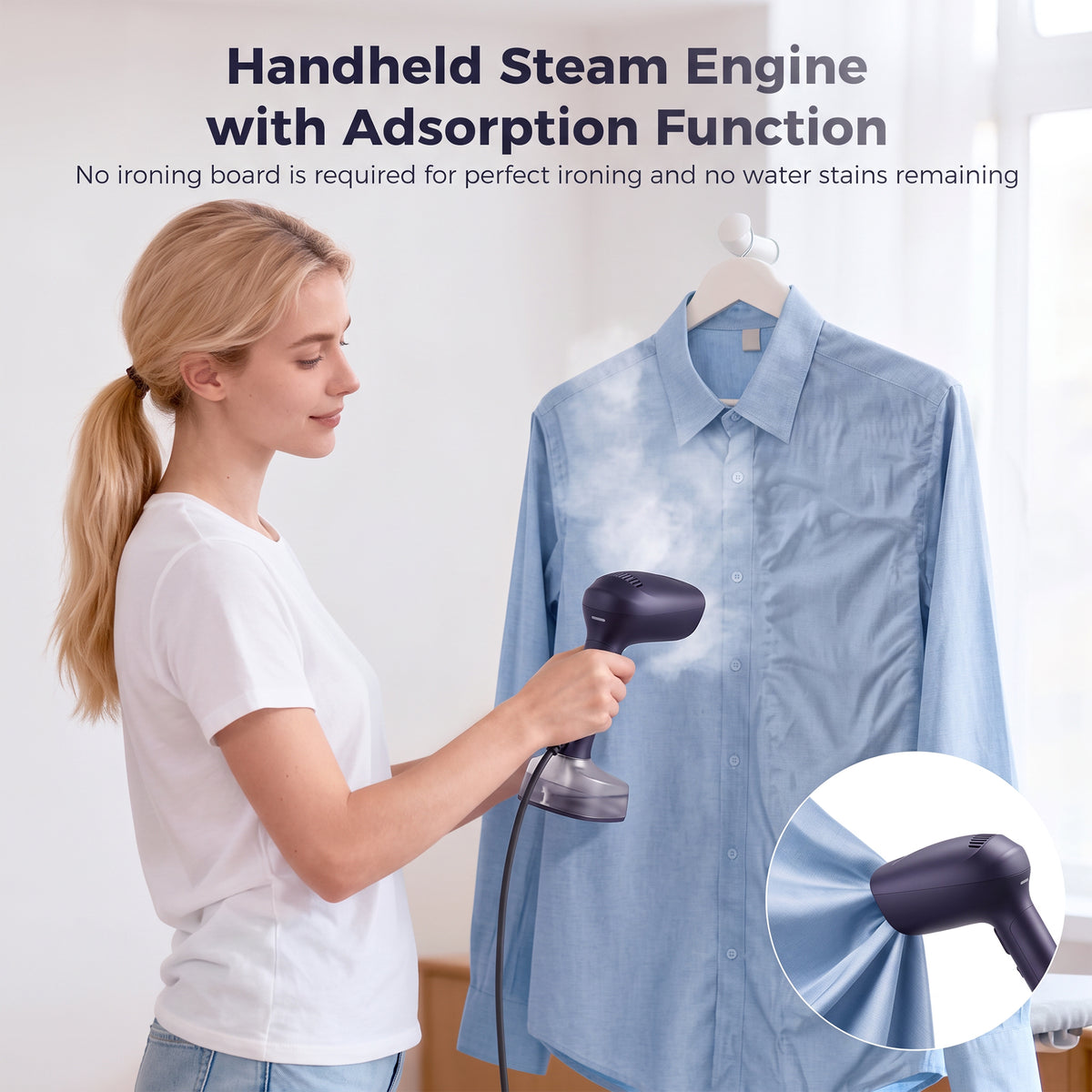 Venuezy Steamer for Clothes, Handheld Clothes Steamer, 1200W Strong Power Garment Steamer with 400ml Tank, Fast Heat-up, Portable Fabric Steam Iron Fabric Wrinkle Remover for Travel, Home