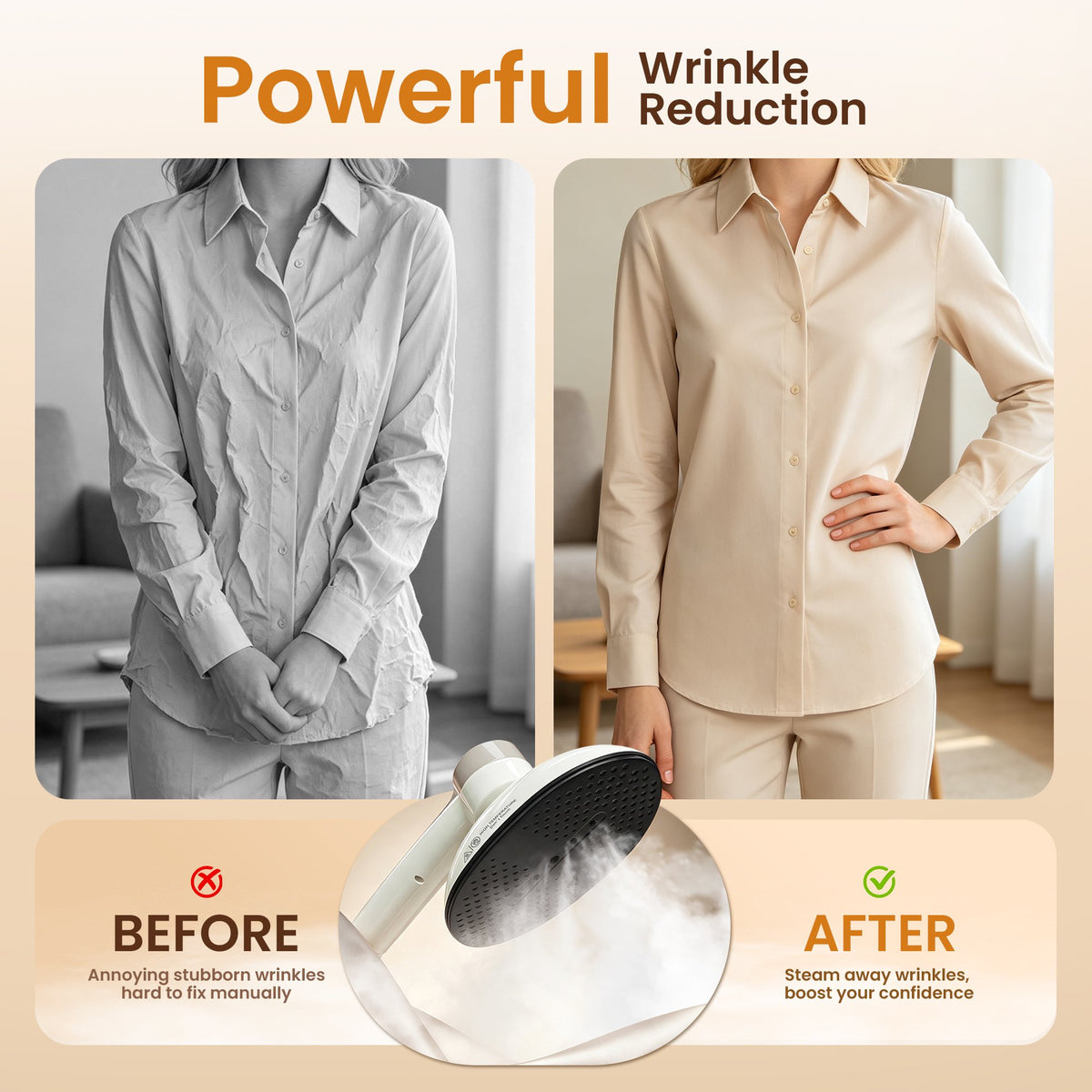 Venuezy Garment Steamer for Clothes - 1450W Power Steam,400ml Tank,30s Fast Heat,30 Mins Steam,8 Modes,LED Display,90°Rotating Head,Self-Cleaning,Easy Storage,Anti-Drip,Large Panel for Home,Business