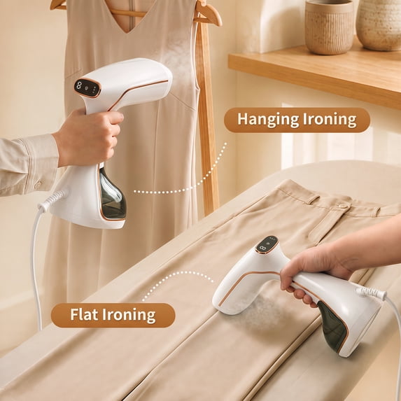 Clothes Steamer Handheld with Brush, 1430W Turbo Steam, 320ml Large Capacity Detachable Water Tank for Travel-Friendly, Clothes, Curtains & Fabrics, 3-Speed Steam Level for Home & Travel