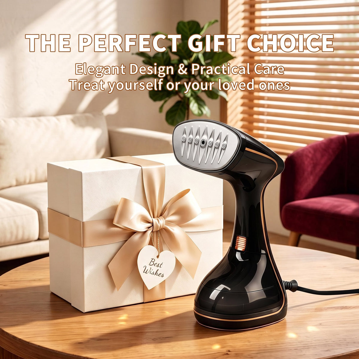 Clothes Steamer Handheld with Brush, 1430W Turbo Steam, 320ml Large Capacity Detachable Water Tank for Travel-Friendly, Clothes, Curtains & Fabrics, 3-Speed Steam Level for Home & Travel