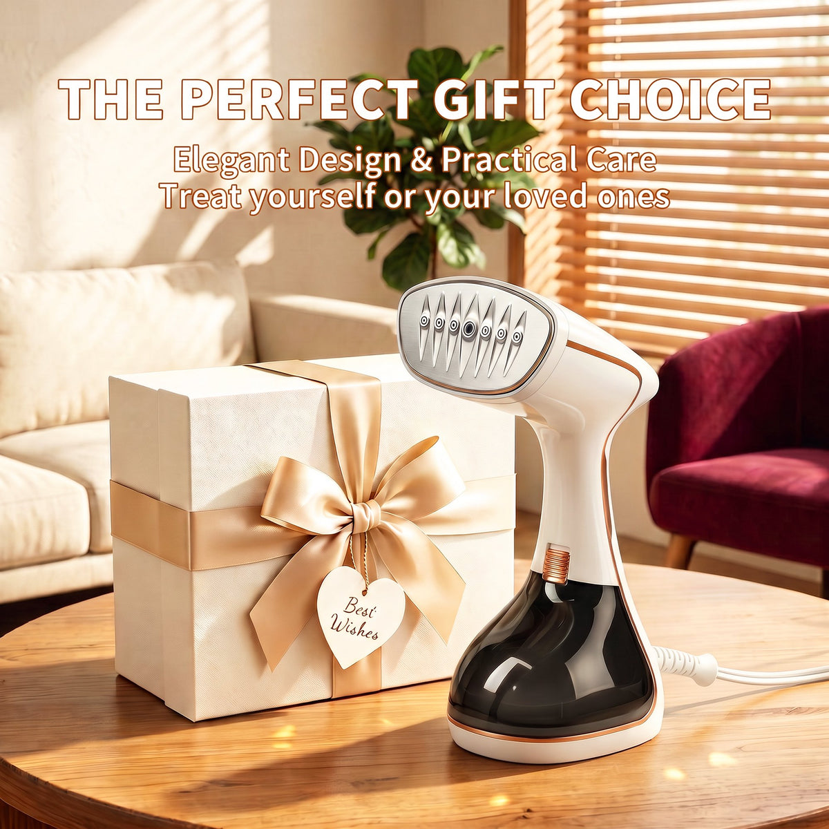 Clothes Steamer Handheld with Brush, 1430W Turbo Steam, 320ml Large Capacity Detachable Water Tank for Travel-Friendly, Clothes, Curtains & Fabrics, 3-Speed Steam Level for Home & Travel