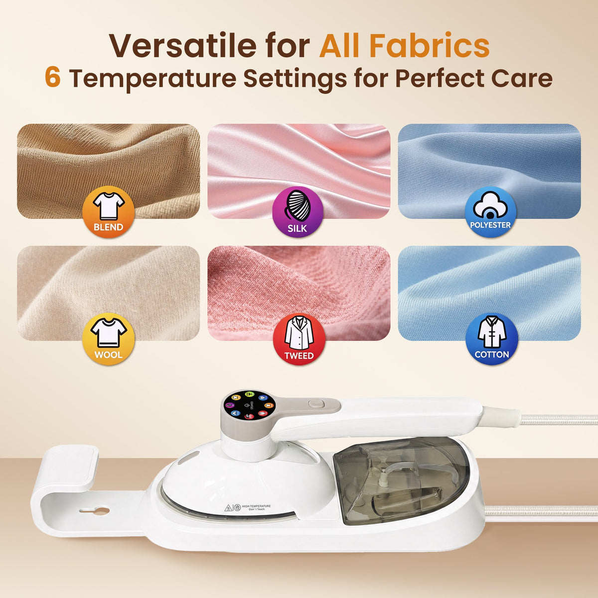 Venuezy Garment Steamer for Clothes - 1450W Power Steam,400ml Tank,30s Fast Heat,30 Mins Steam,8 Modes,LED Display,90°Rotating Head,Self-Cleaning,Easy Storage,Anti-Drip,Large Panel for Home,Business
