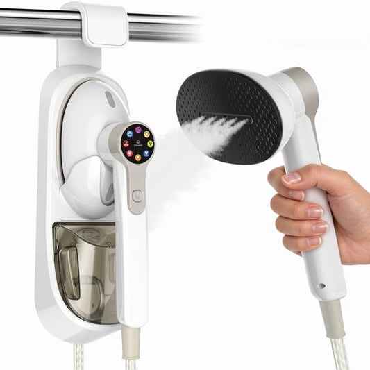 LANVILA Garment Steamer for Clothes - 1450W Power Steam,400ml Tank,30s Fast Heat,30 Mins Steam,8 Modes,LED Display,90°Rotating Head,Self-Cleaning,Easy Storage,Anti-Drip,Large Panel for Home,Business